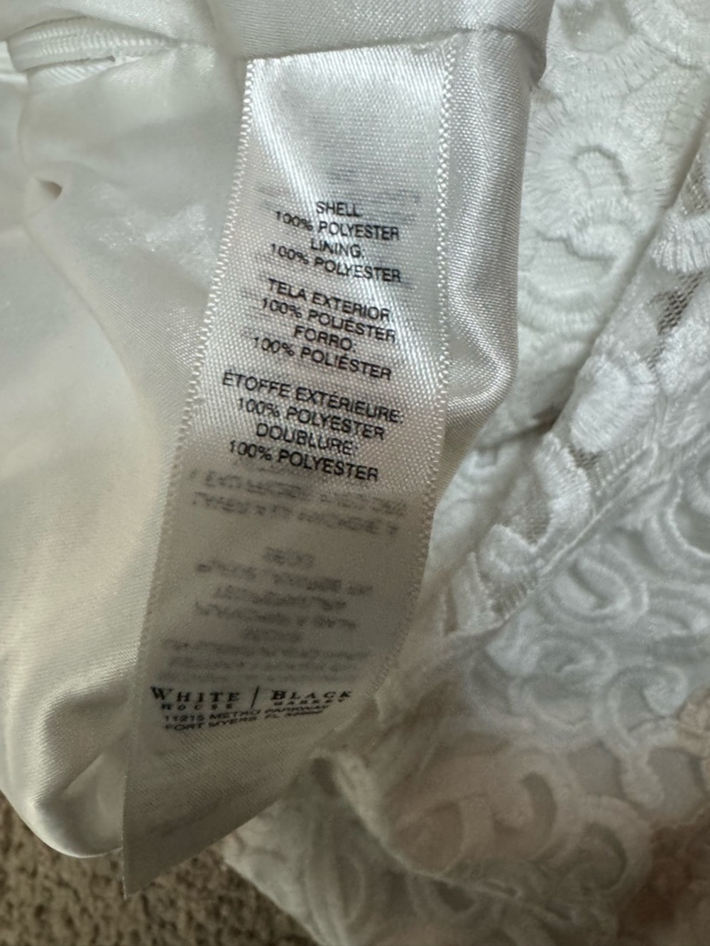 White House Black Market Lace Top & Skirt Set Cream Tan Size 4/6 - Picture 7 of 10
